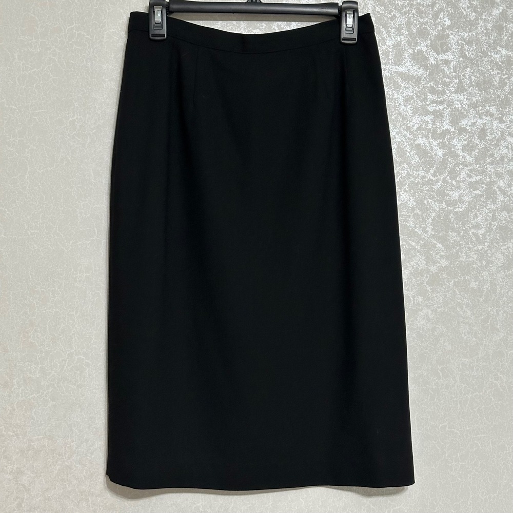 Black 100% Wool Pencil Skirt Midi Length Lined‎ Minimalist Classic 
Career Sz 10